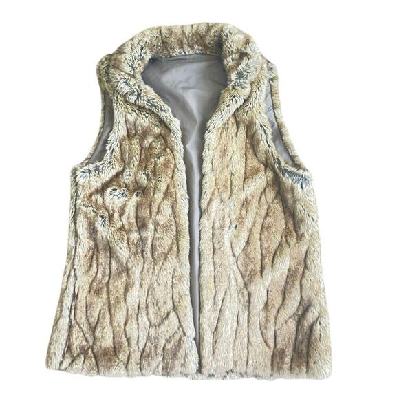Y2K ABERCROMBIE & FITCH OPEN VEST FAUX FUR SZ SMALL GRUNGE MOBWIFE AESTHETIC - Picture 10 of 16